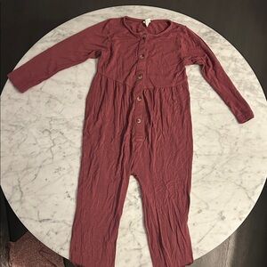 Kate Quinn Burgundy Button-Up Jumpsuit size 3T
